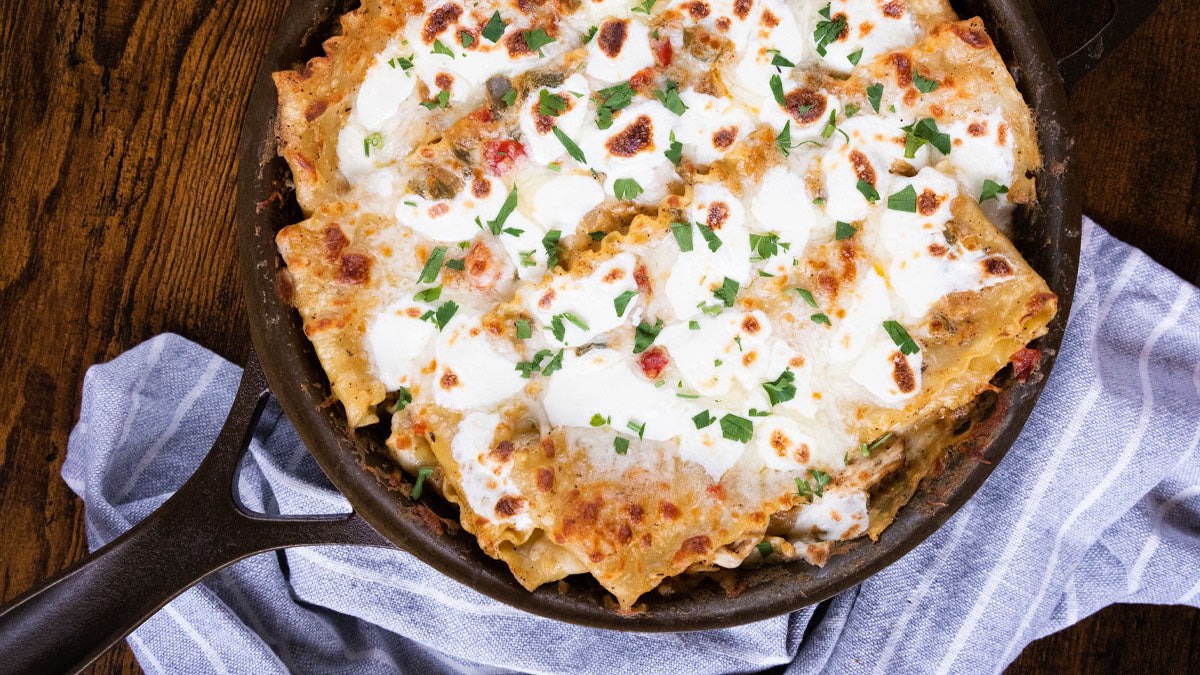 Skillet Cajun Chicken Lasagna