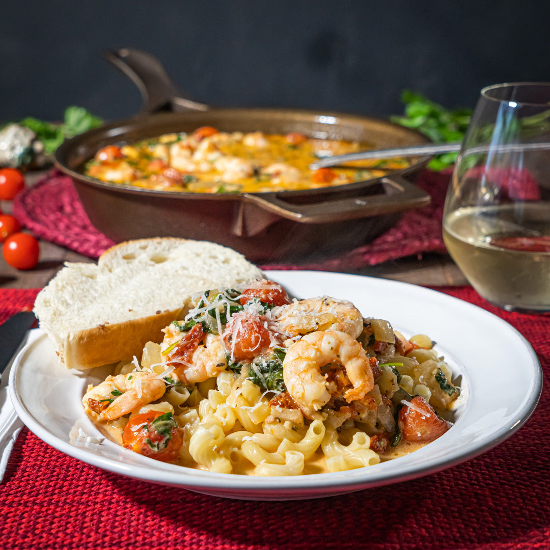 Creamy Garlic Tuscan Shrimp: Savory Cast Iron Skillet Recipe