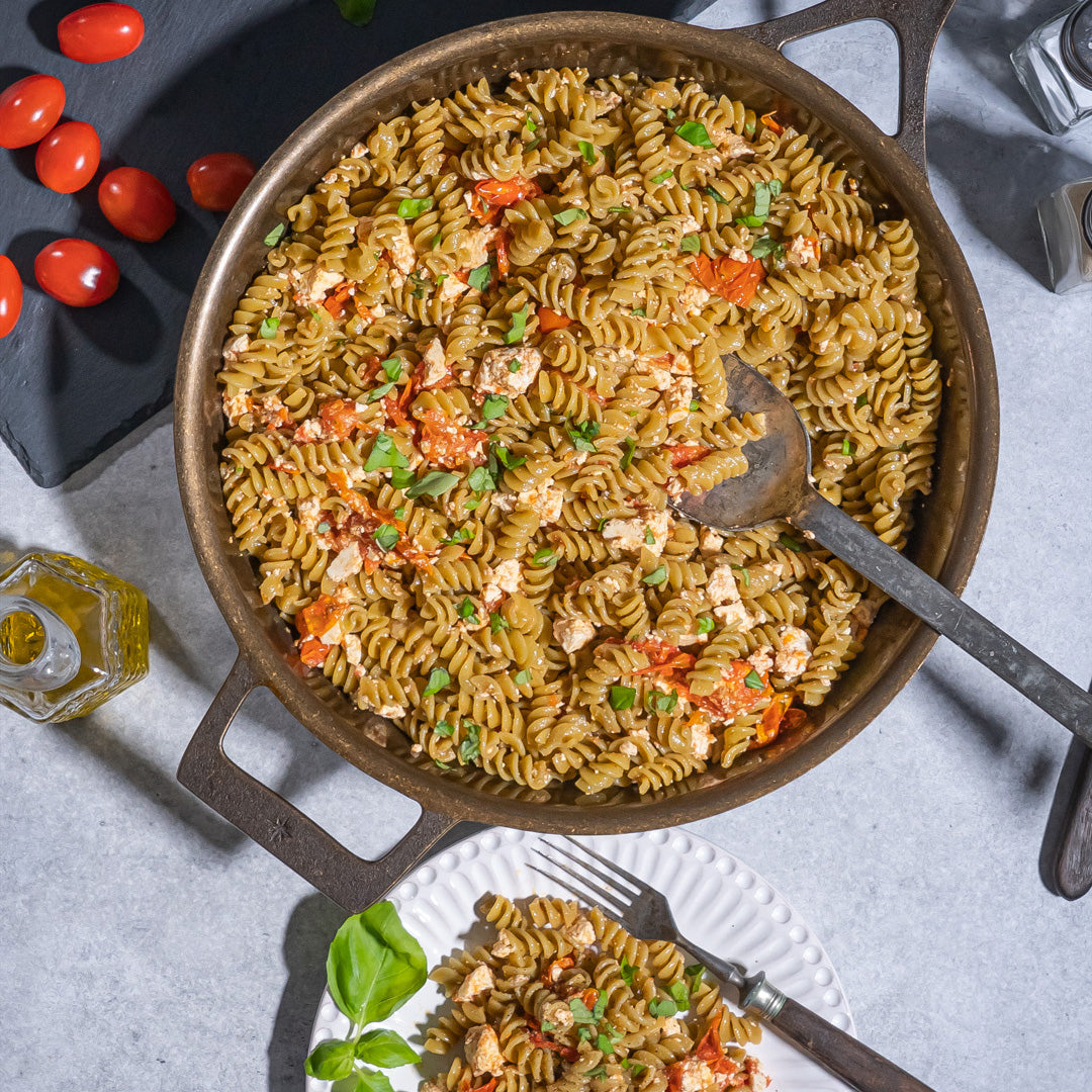 Baked Ricotta Salata & Veggie Pasta