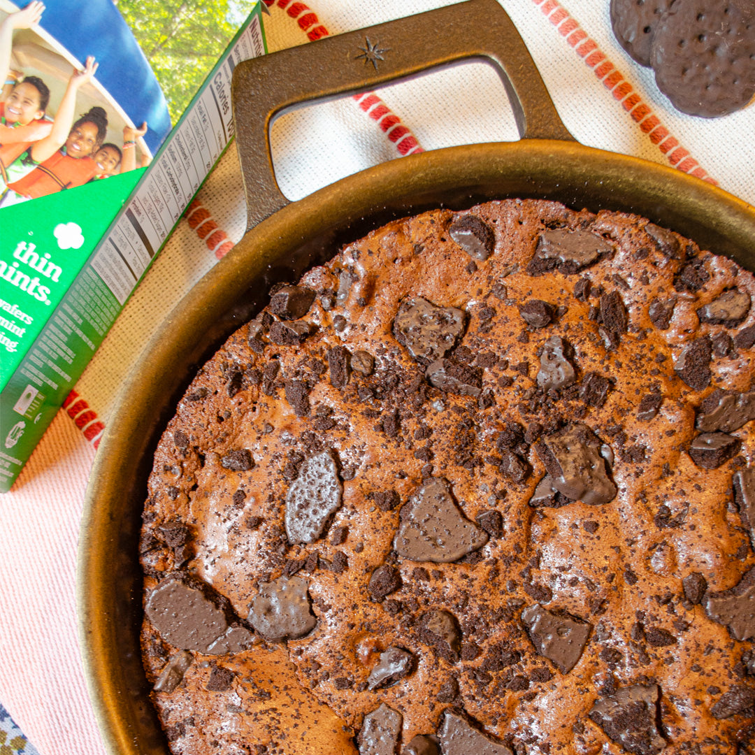 Thin Mint Skillet Brownies