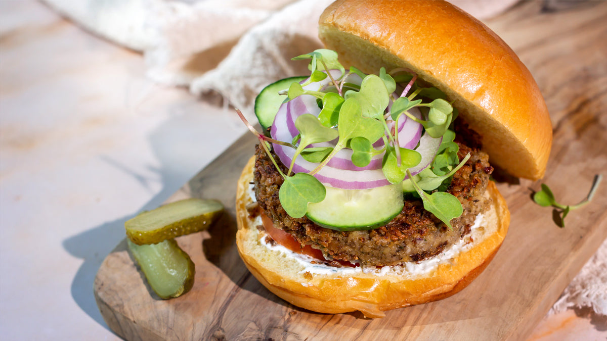 Chickpea & Mushroom Falafel Burgers