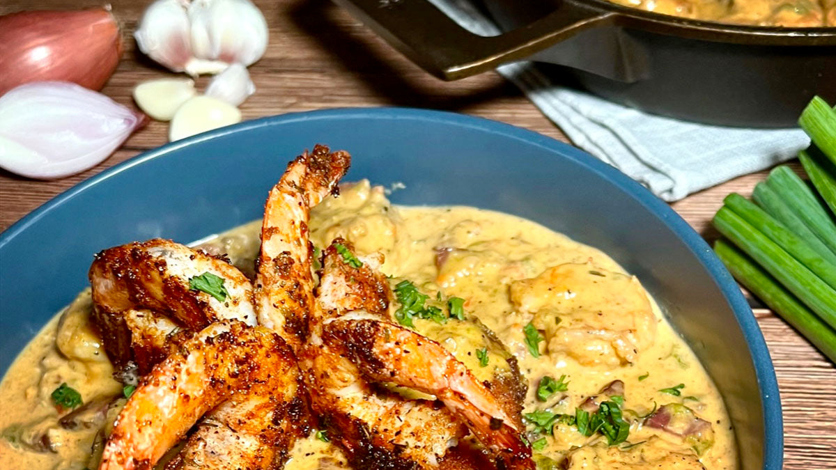 Cajun Shrimp with Tasso Cream Sauce