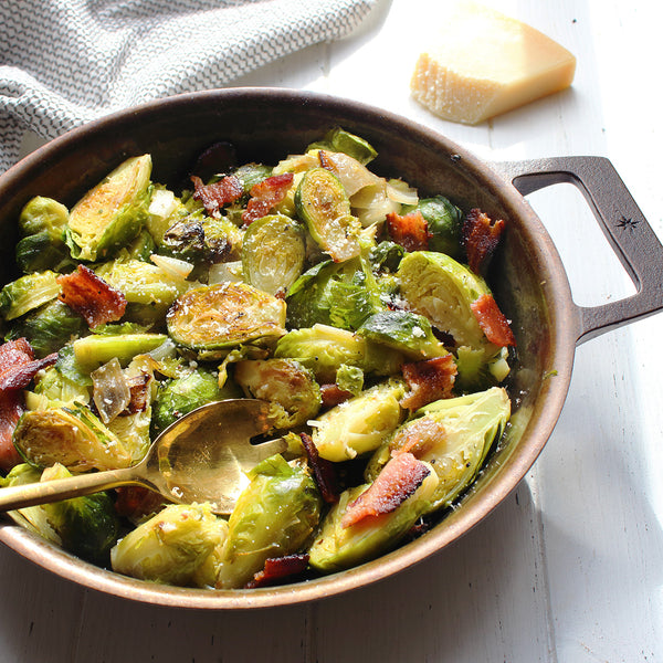 Bacon & Parmesan Brussels Sprouts - Stargazer Cast Iron