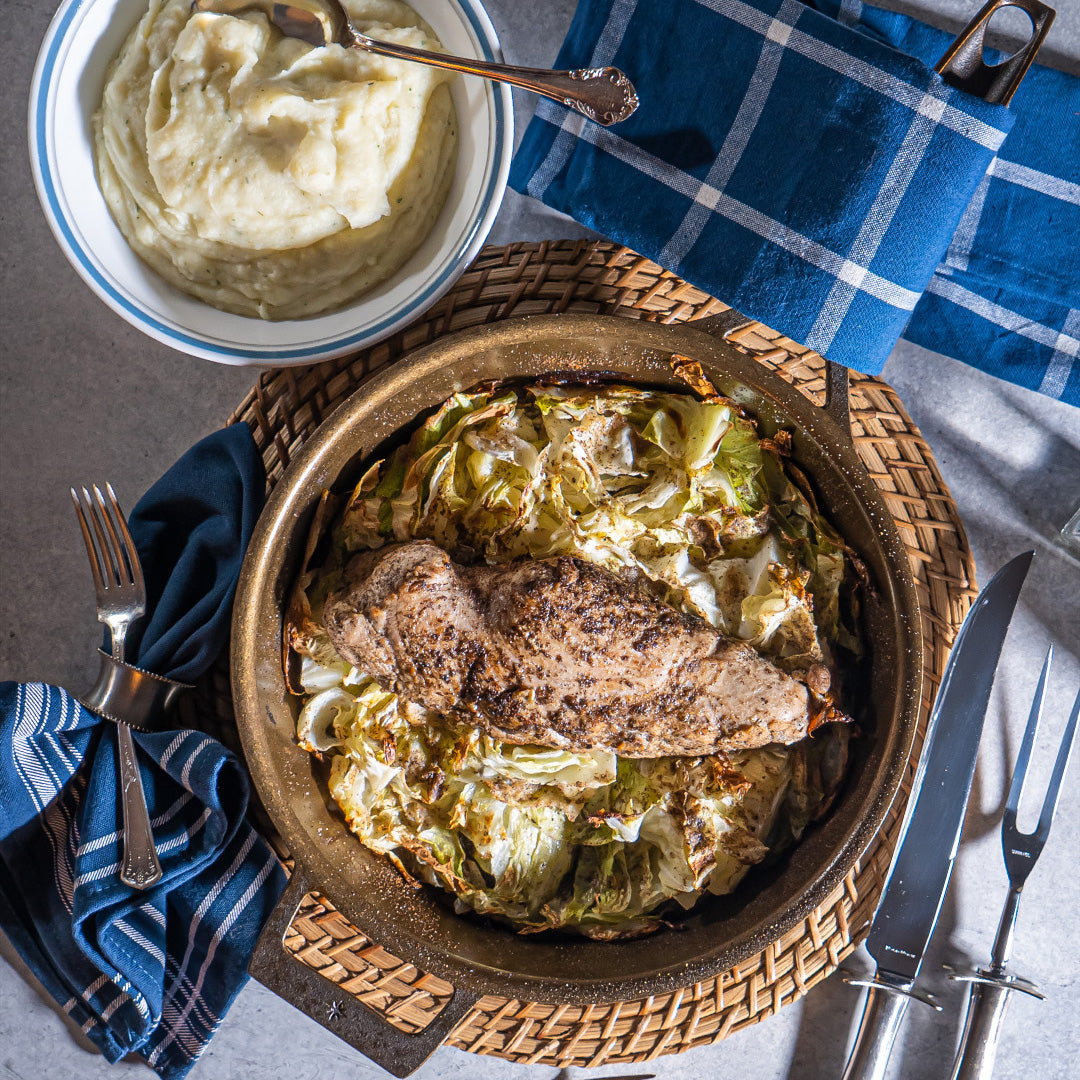 Roasted Pork Tenderloin & Cabbage