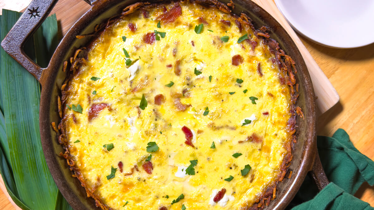 Bacon, Leek & Goat Cheese Quiche