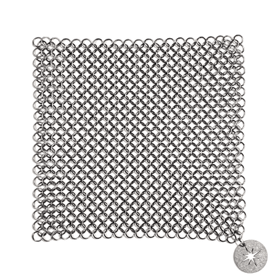 Stargazer chain mail scrubber - 304 stainless steel for cleaning cast iron cookware.
